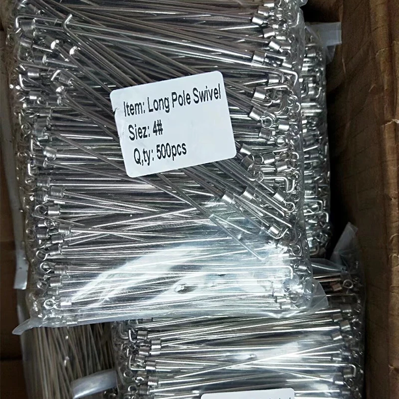 Factory Customized Stainless Steel Fishing Long Pole Swivel Barrel Connector Fishing Tackle Accessories
