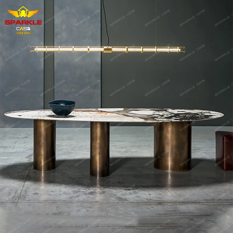 Newest Contemporary Pandora Sintered Stone Marble Dining Table Italian Royal Design for Home Furniture Living Room