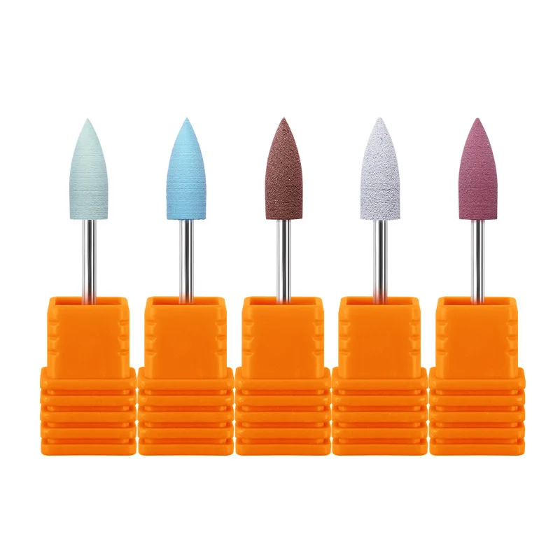 Professional Nail Quartz Grinding Head Rubber Polishing Dead Skin Silicone Nail Drill Bits