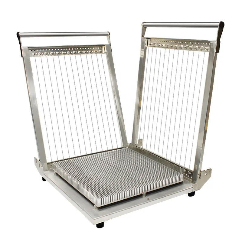 Square grid cake tofu cheese candy chocolate bar wire cutter