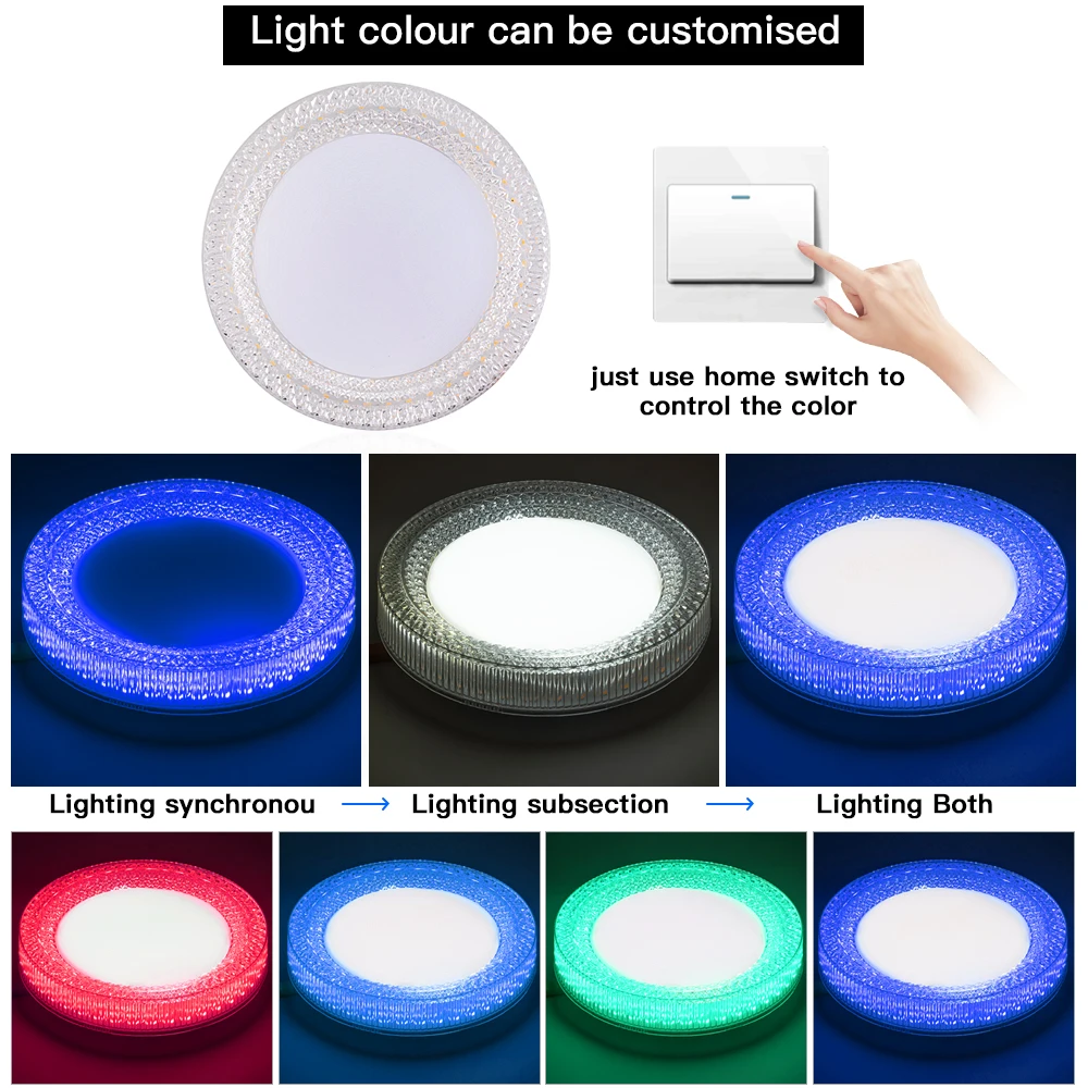 Rgb Star коммерческий 60x60 8 Вт 10 18 24 36 Бескаркасный круглый светодиодный потолочный светильник