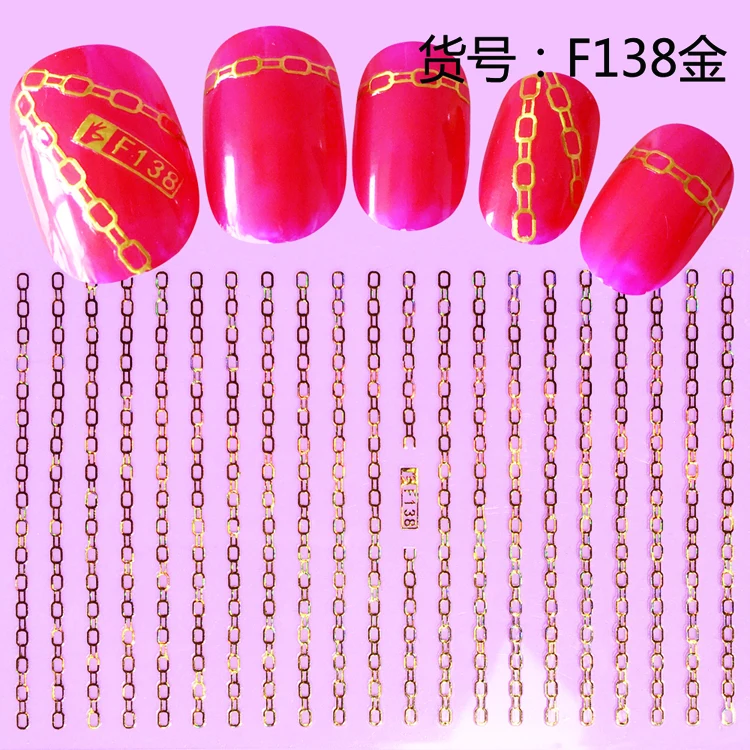 In stock cheap price line nail sticker decal art decoration sticker on nail supply