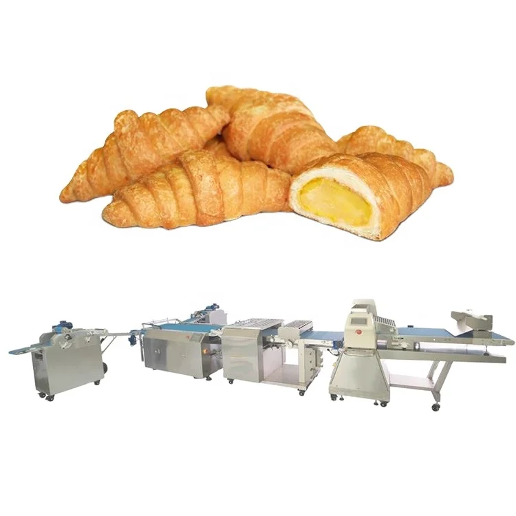 Multi Functional Croissant Making Machine Automatic Croissant Bakery Plant Production Line