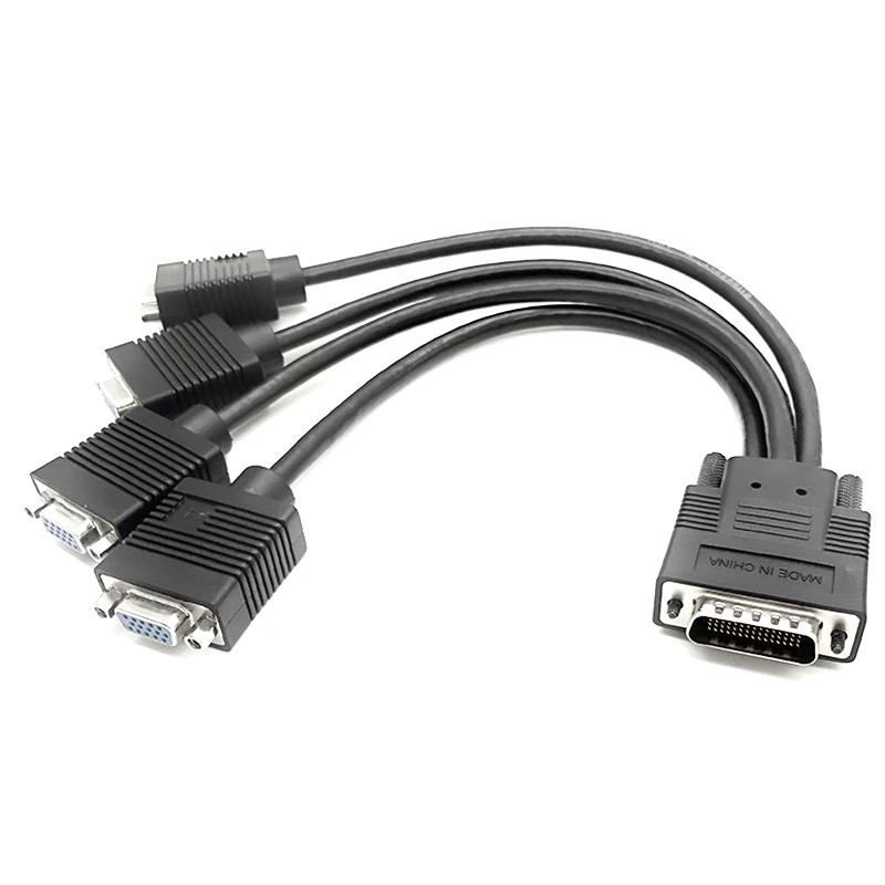 Custom SCSI VHDCI 68 pin to Quad 4 ports DVI 24+5 female video card CaMale RS232 Serial Data Cable for Moxa CBL-M62M9x8-100