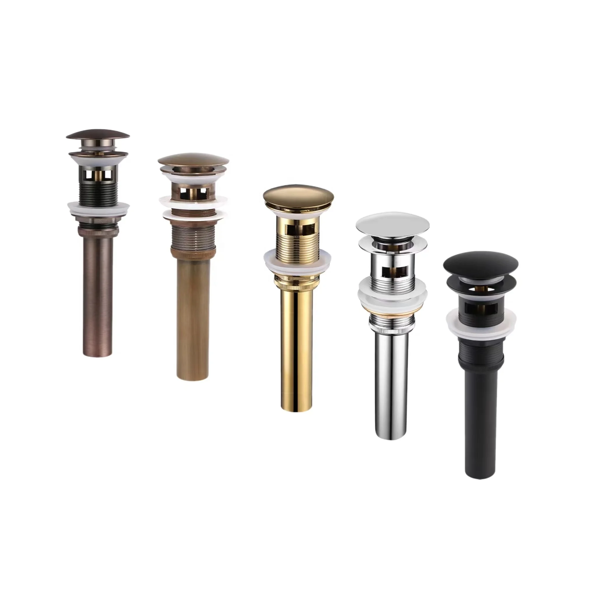 Wholesale solid brass black pop up drains bathroom vanity bottle trap basin sink drainer