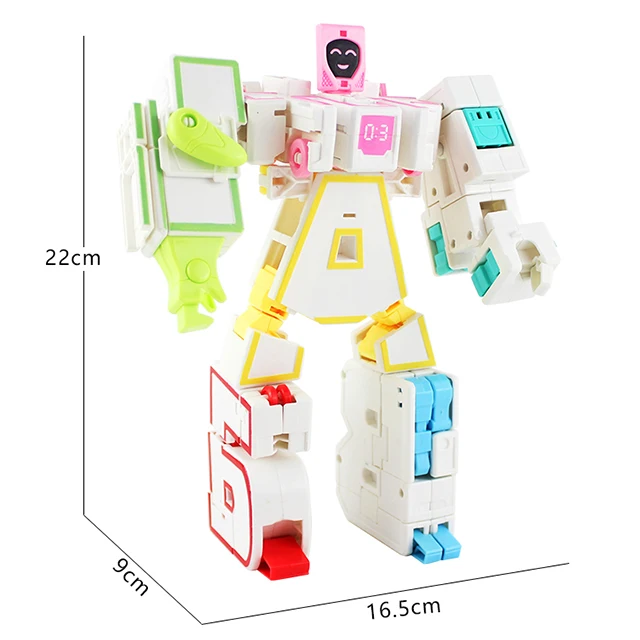 Wholesale Russian Alphabet 6 In 1 Transforming Robot Toys Action Figure Robot