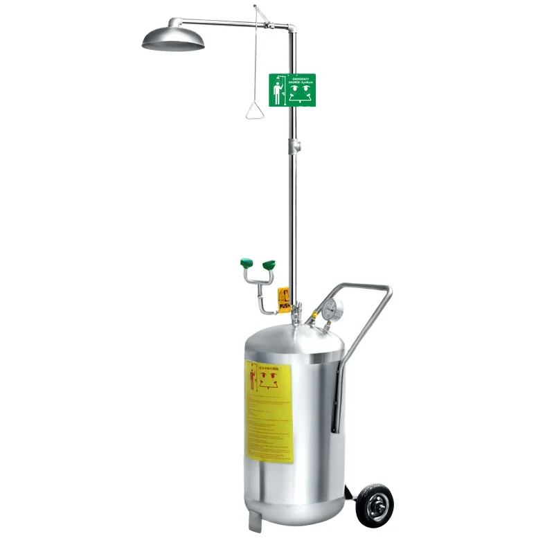 Portable and easy to use Stainless Steel Portable Eye Wash Shower with Water Tank(80L)