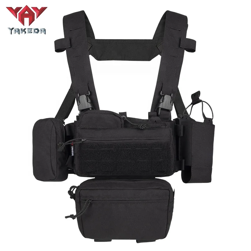 YAKEDA Tactical Chest Rig Modular Load Bearing Patrol Belt With Harness and Pouches Tactico Gear Tactical Chest Vest