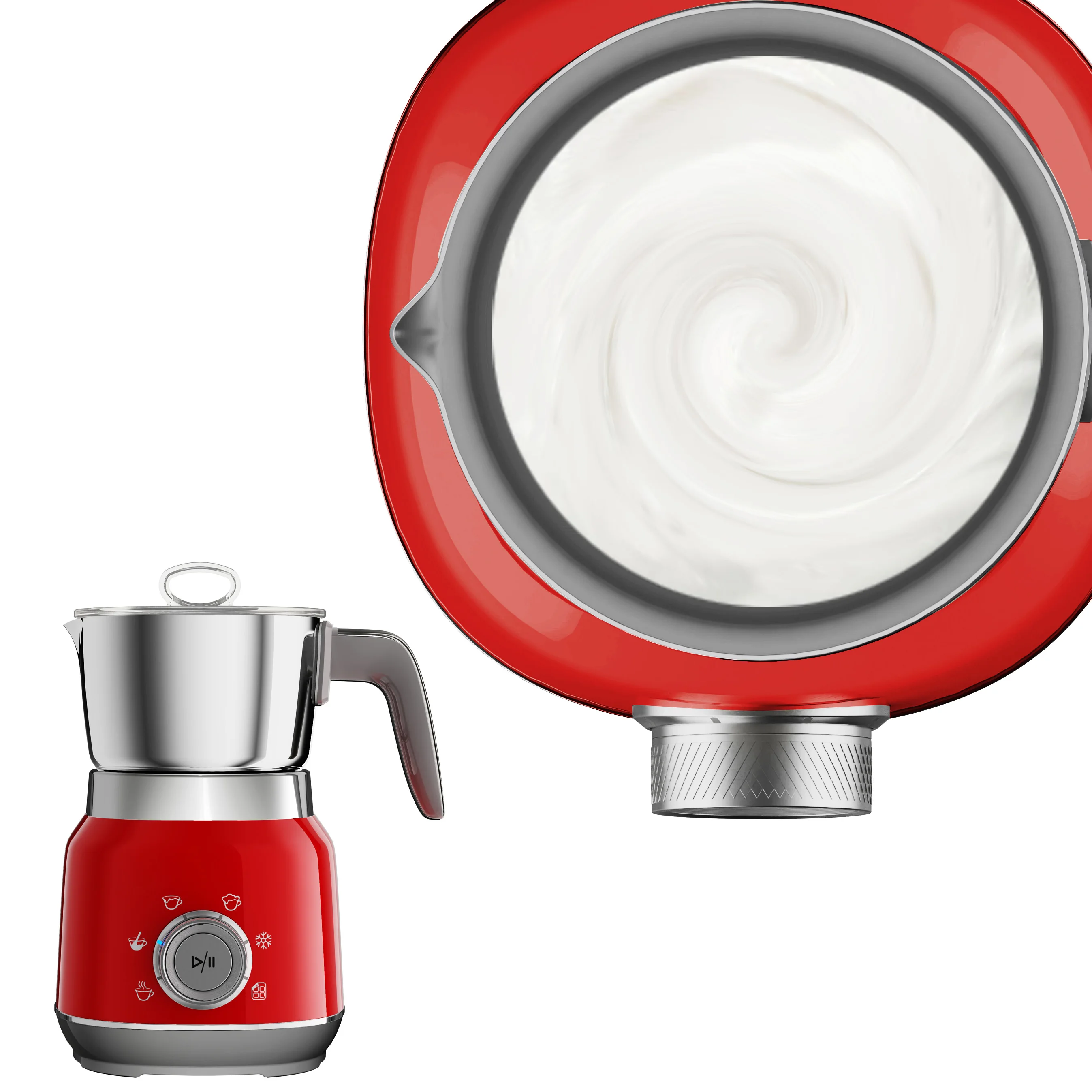 High Quality Detachable Stainless Steel Electric Custom Logo Milk Frother Unique Safety Switch Milk Foamer