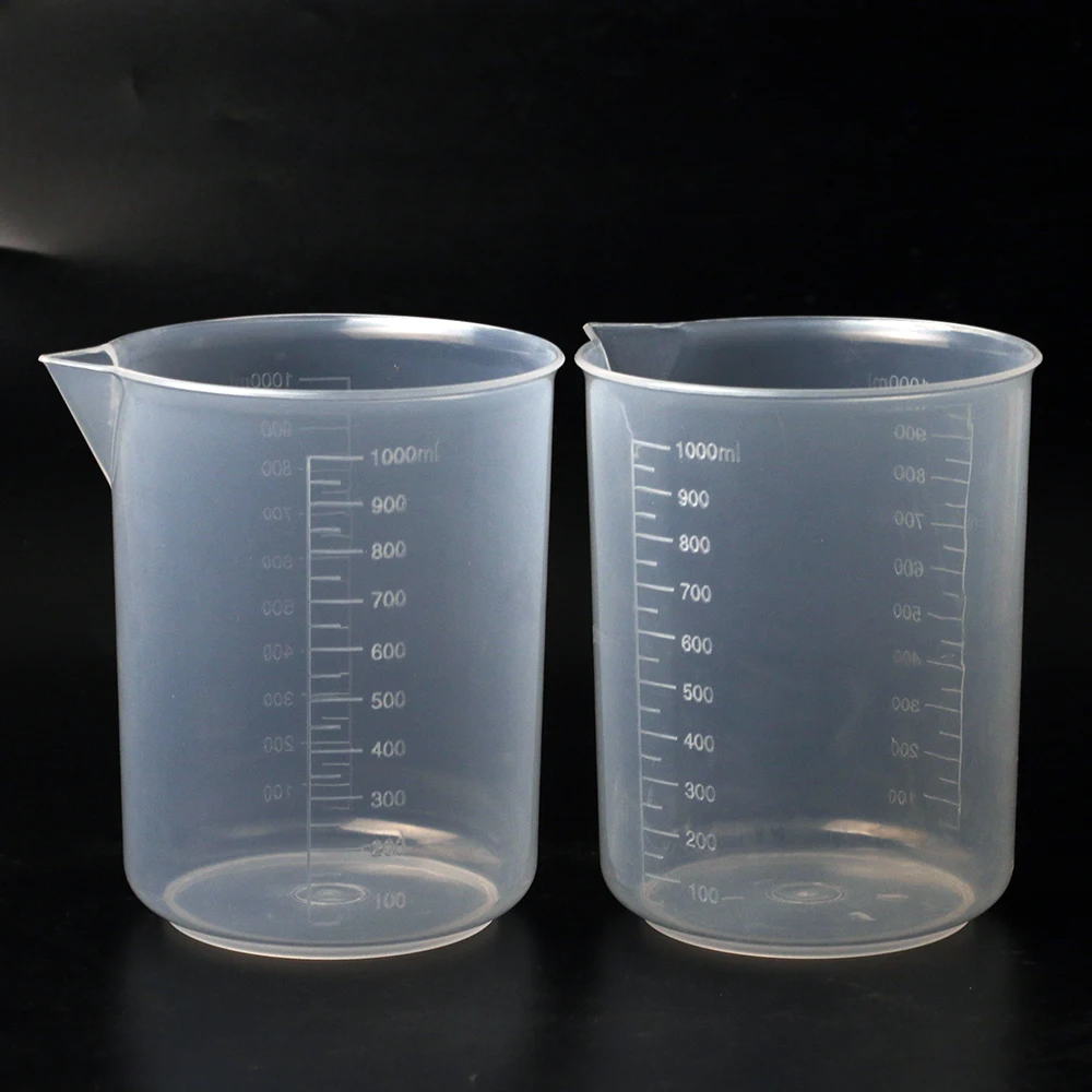 1000ml polypropylene double-sided graduated plastic beaker laboratory food grade plastic