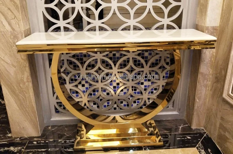 2021 luxury marble top hallway corner console table decorative living room console table