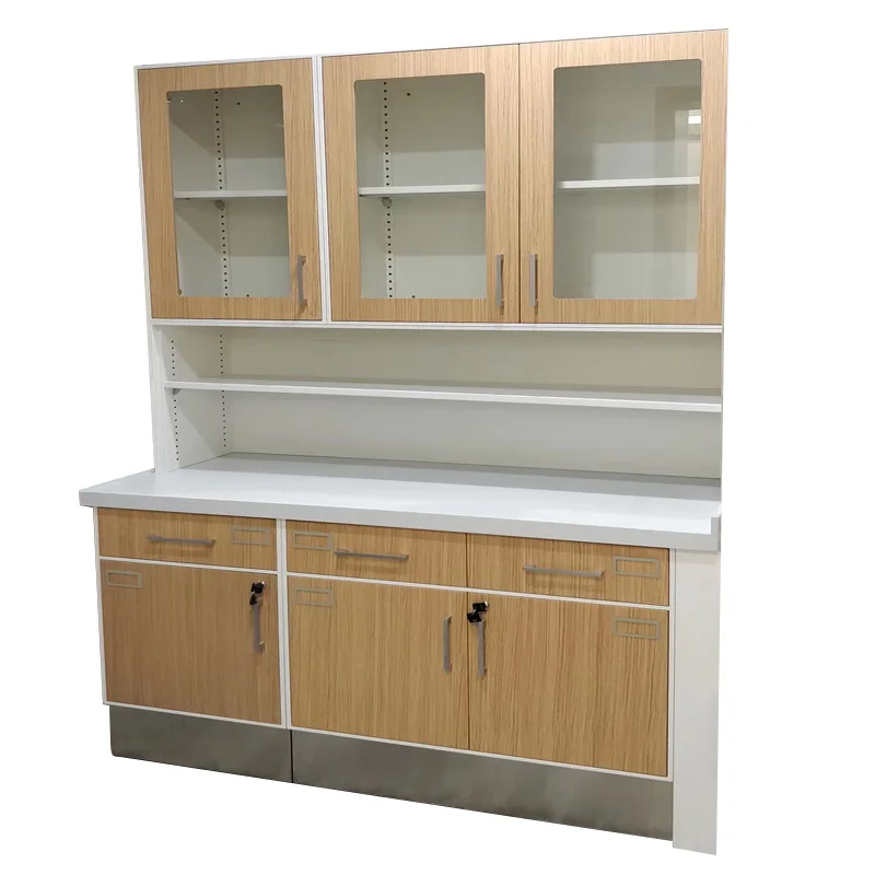 Hospital All Steel Laboratory Cabinets with Wall bench wall hanging cabinet lab workbench