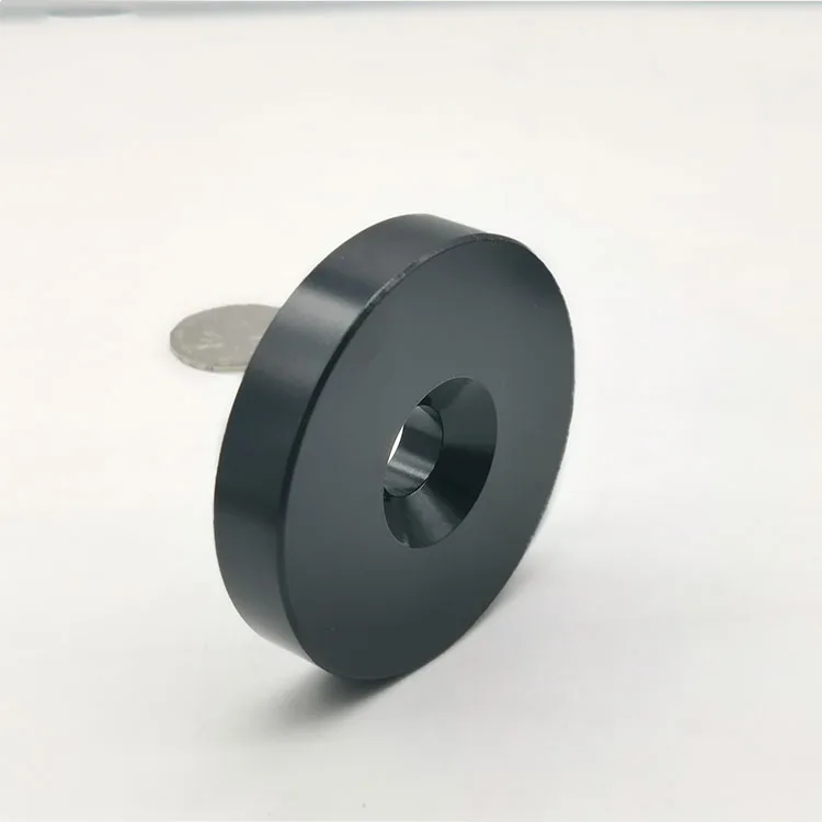 China manufacturer super strong N52 neodymium ndfeb magnetic hollow large ring magnets with Countersunk screw hole