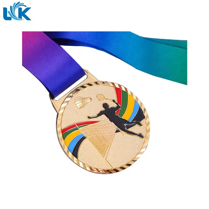 3D Engraved Logo High Quality Gold / Silver / Bronze Metal Volleyball Custom Medal