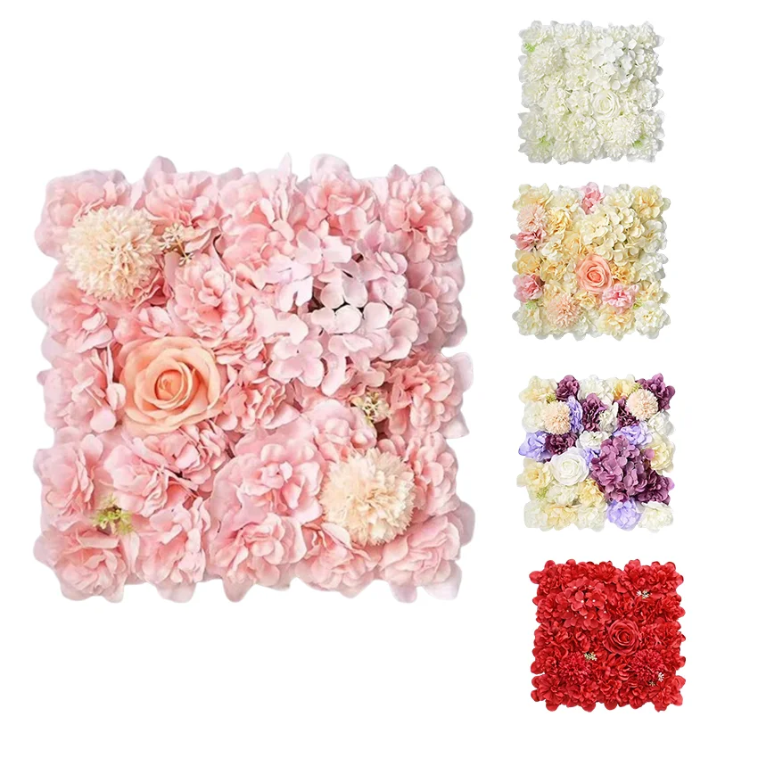 Artificial Wall Flower Backdrop 3D Silk Rose Floral Panel for Photo Background Home Party Wedding Backdrop Decoration