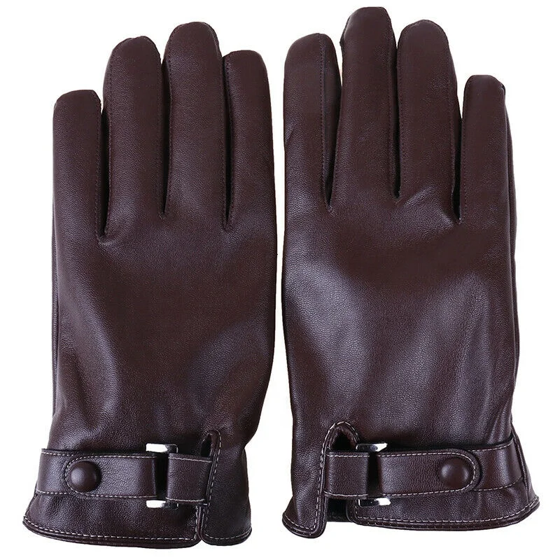 
Custom Comfortable Men Driving Gloves Full Finger Leather Driving Gloves Hole And Snap Closure Leather Gloves 