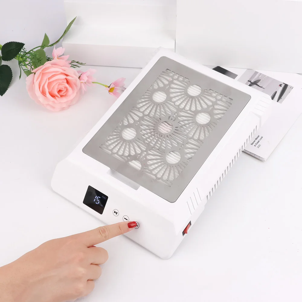 New Low Noise Nail Tech Table 85W Powerful Vacuum Dust Polish Collector Fan Filter for Nails