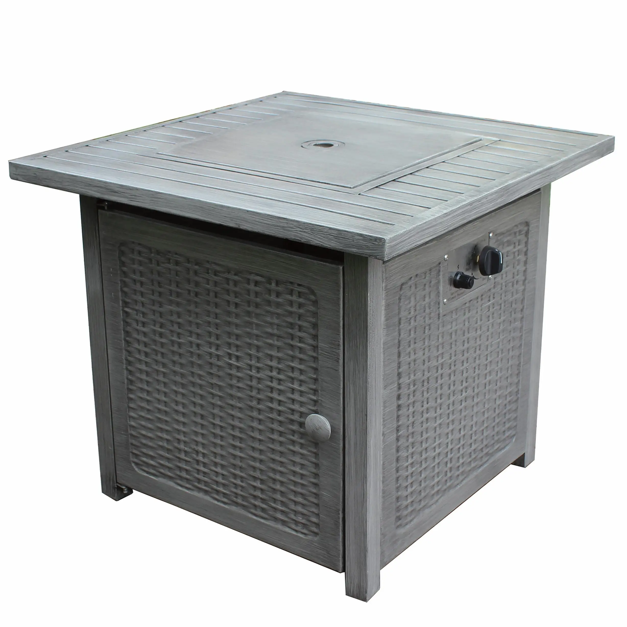 Manufacturers Hot Selling Gas Fire Pit Table with Cover Strong Striped Steel Surface Stove