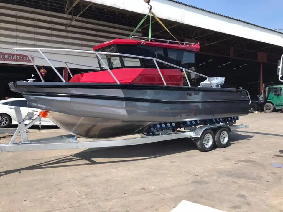 Deep V offshore yacht luxury small speed fishing boat with engine rowing boats 7.5m 25ft aluminum fishing boats for sale