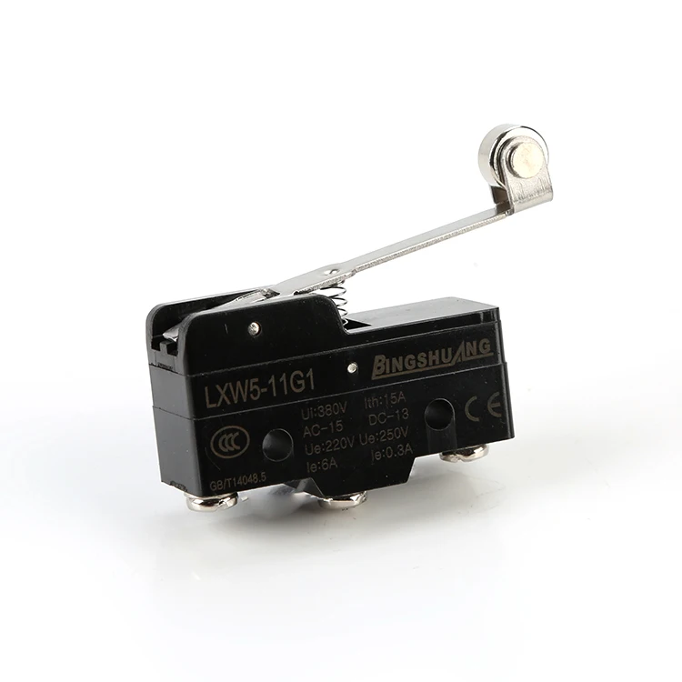 3A Laching Limit Switch  IP62 12V Waterproof Limit Switch With Long Roller Lever