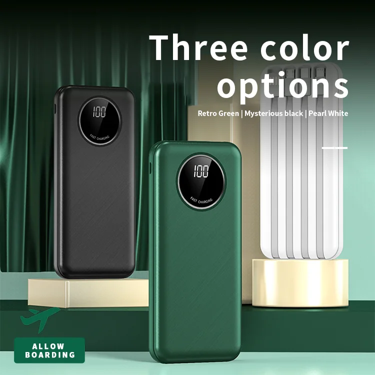 OEM Manufacturers custom package 5V 2.1A led digital display 10000mah powerbank with cable power bank