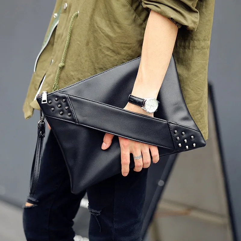 Women Men Unisex Motorcycle Rivet Punk Shoulder Bag Fashion Skull Pu Leather Messenger Clutch Evening Party Bag Skull Cross Chai
