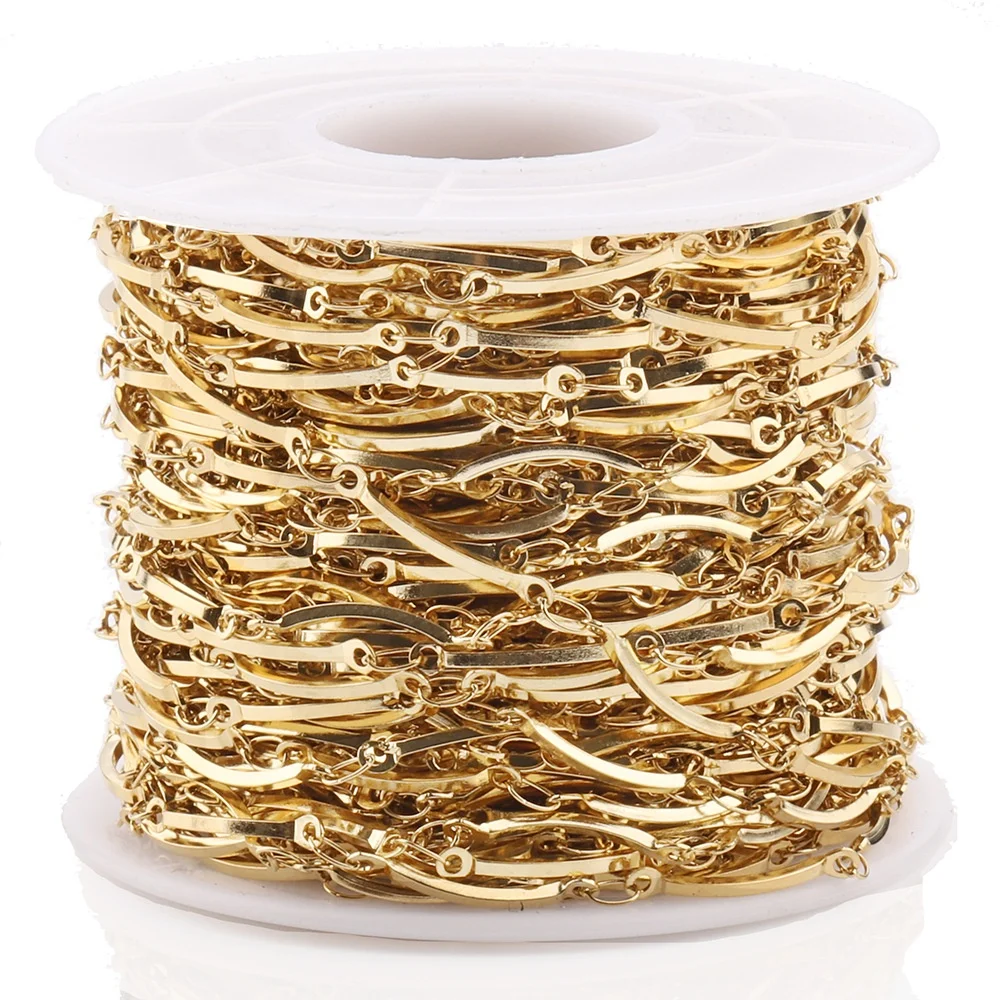 waterproof Stainless Steel curve roll bar chain bent line Chain for chainJewelry Making