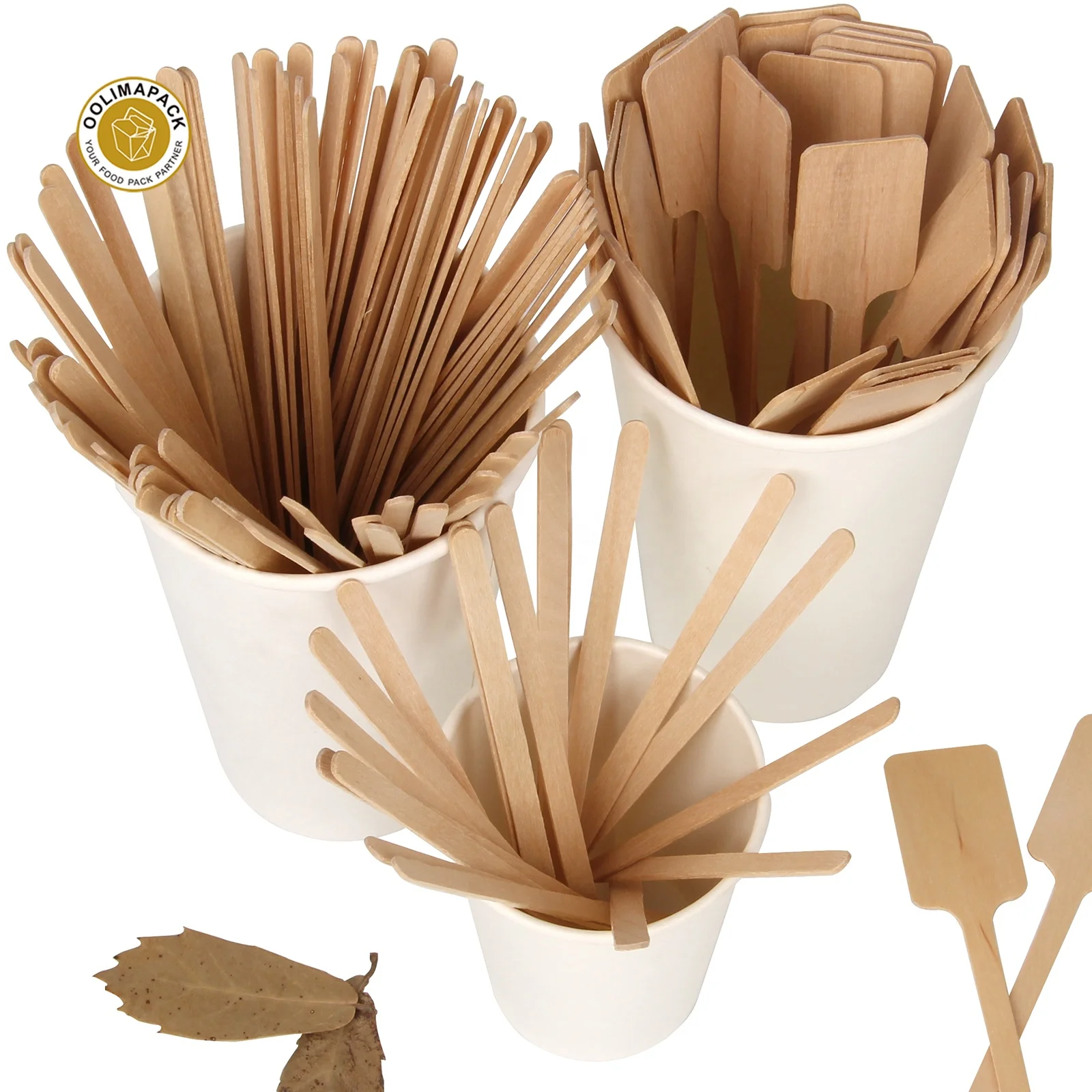 Eco Friendly Wooden Recycled Biodegradable Stir Sticks 90mm for Tea Coffee Package