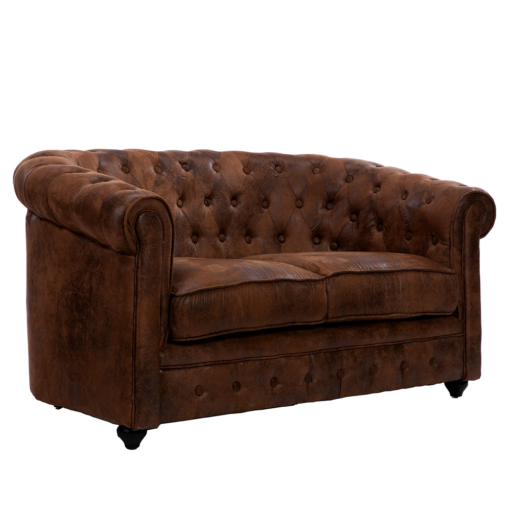 
Mid Century Leather tufted vintage sectinal bulk Chsterfield sofa 