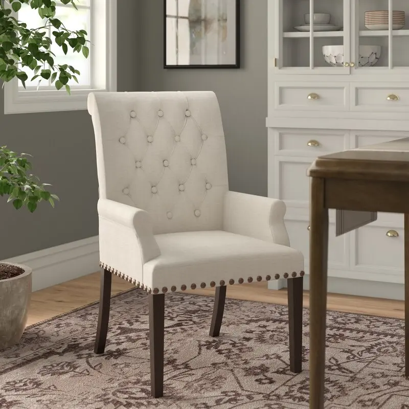 Современный изготовленный на заказ антикварный деревянный обеденный стул для ресторана с отделкой из ворса