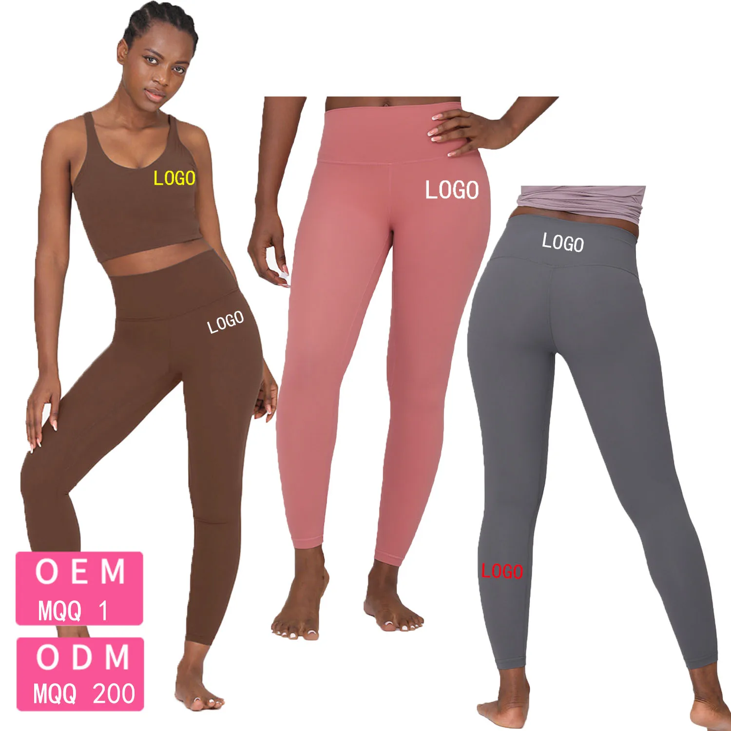 Support one customized design LOGO sample picture high-waisted 25-inch high-quality leggings with hip lift pants XS-XL