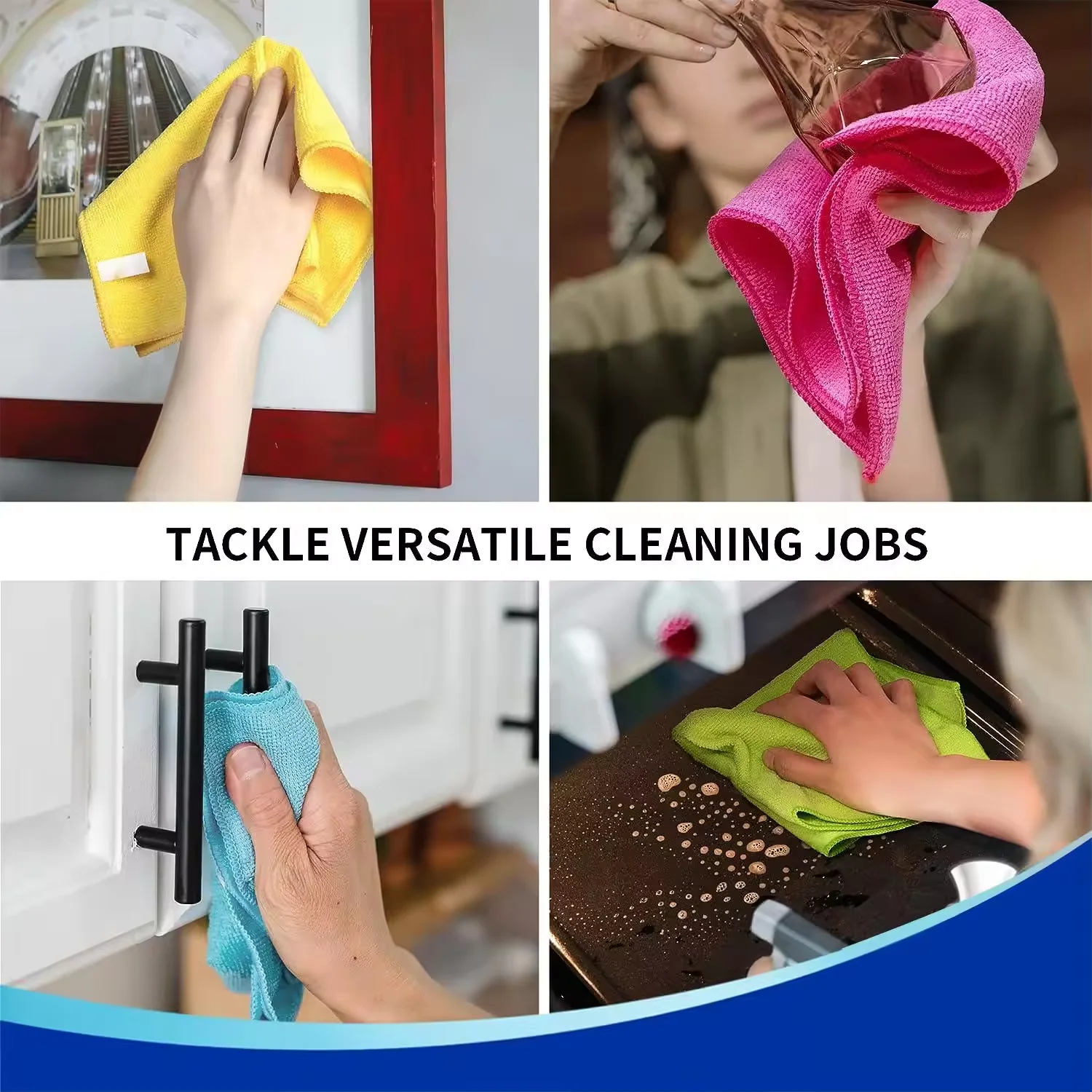 Wholesales Custom Logo Colorful Nano Remover Microfiber Cleaning Cloths Magic kitchen Towels floor cleaning Rag Various Size