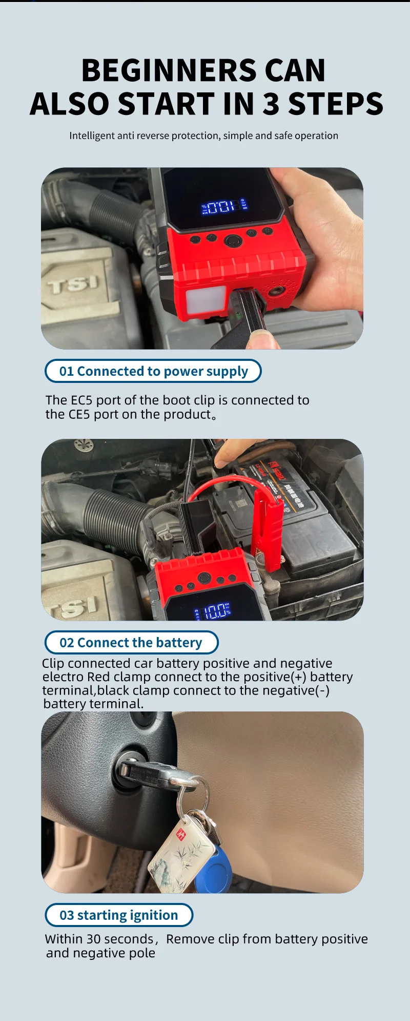 12 24 Volt Emergency Portable Jump Starter with Air Compressor 1000A Power Bank Tire Inflator Pump 12V Starting Device Car Boost