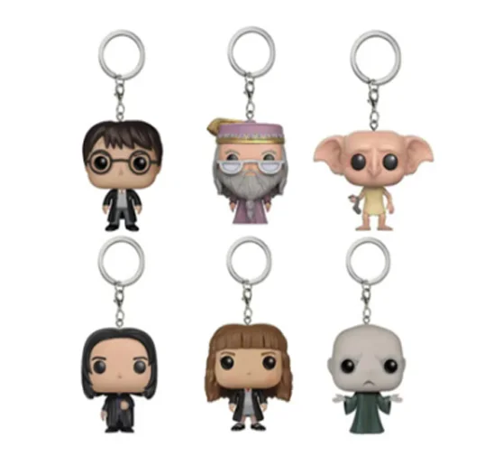 TG potter pocket keychain Hermione Dobby Snap Voldemort Dumbledore Action Figure Keychain Model Toys 4cm
