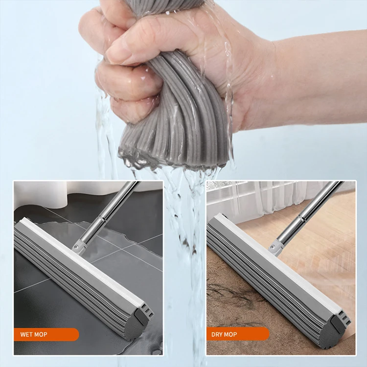 Wholesale Magic Household Wet And Dry Floor Hands Free Washing PVA Sponge Squeeze Mop With Bucket