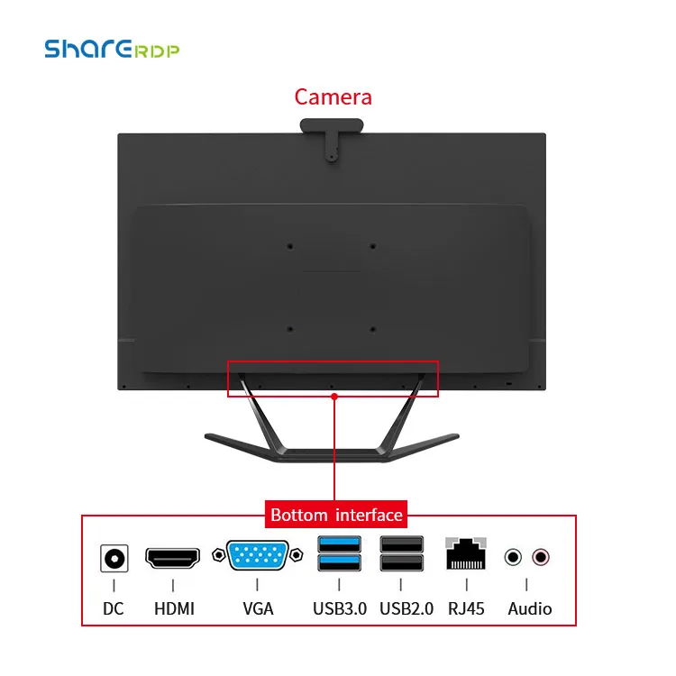 OEM VESA Mount 23.8  inch Monoblock Computer 5MP Camera 1080P All in one PC  for business