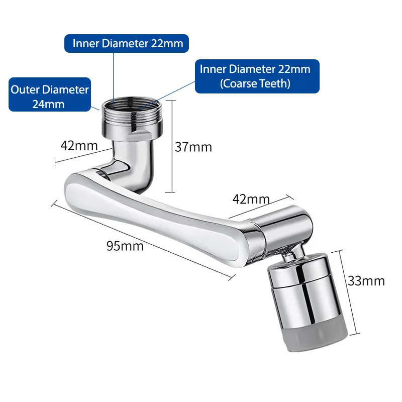 Swivel Faucet Accessory Rotatable Multi functional Extension for Bathroom faucet 1080 Rotating Faucet Extender