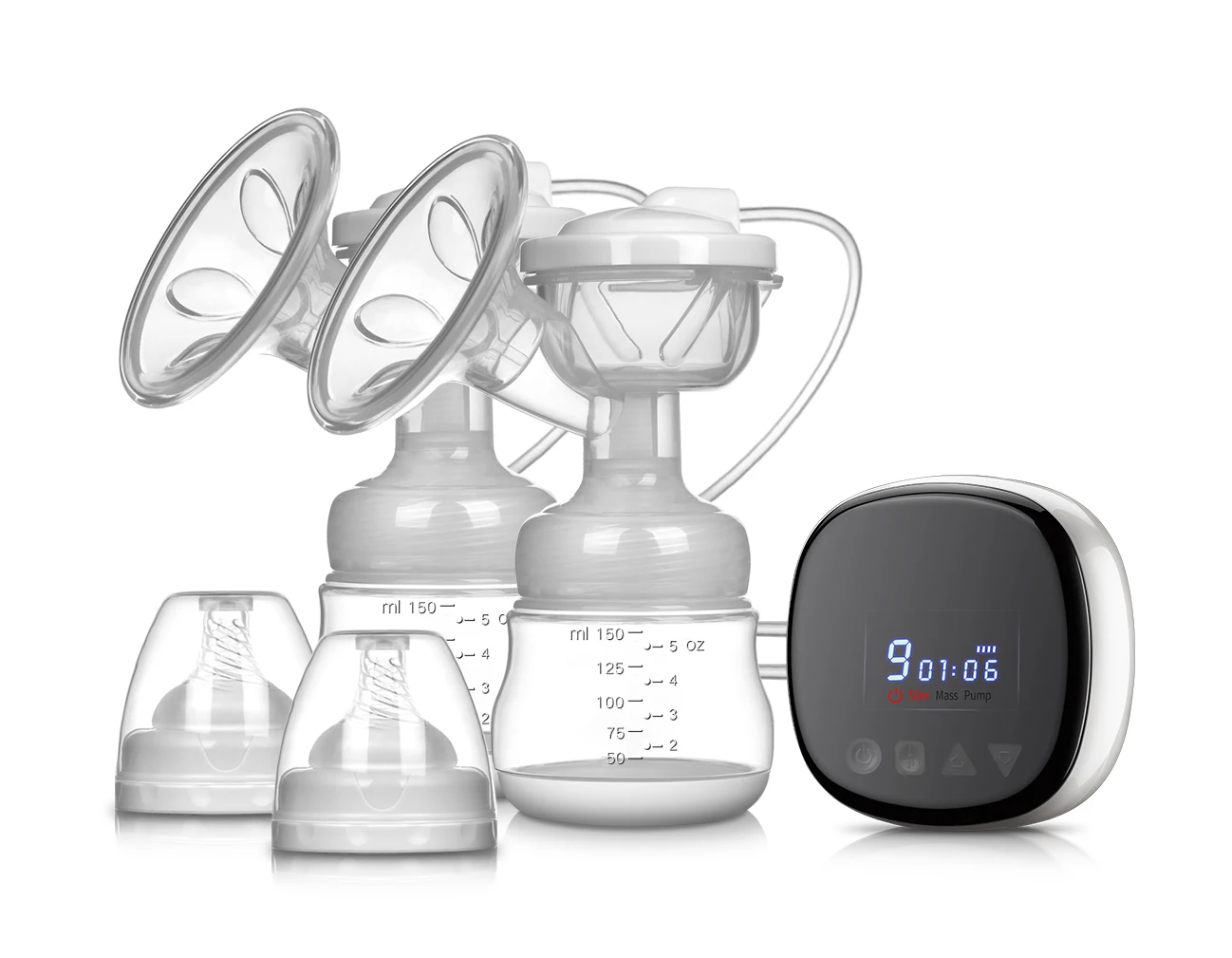 OEM Hospital Lactating Silicone Baby Double Automatic Electric Breast Milking Pump Machine with USB Cable Connector