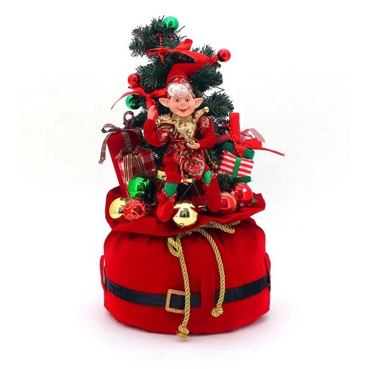 SOTE LB04 Lovely Red Elves Christmas Gift Bag Home Decoration Stuffed Christmas Elf Party Ornaments With LED Light