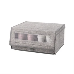 Divider home shoe with window foldable Under Bed Dustproof shoe organizer