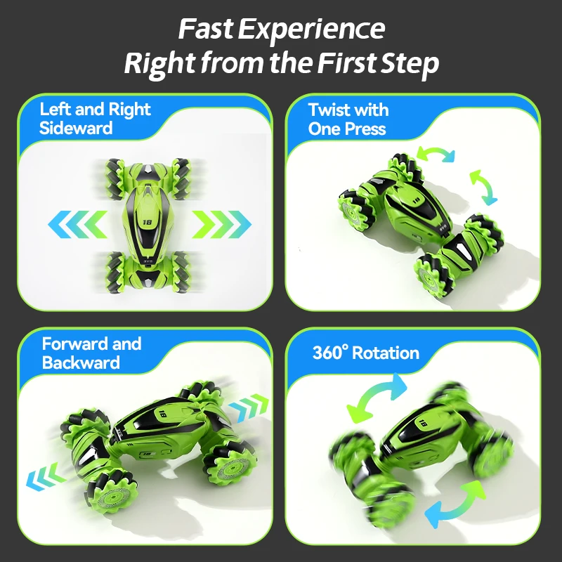JJRC Mini gesture remote control car double-sided stunt twist car 2.4G remote control climbing car high-speed off-road vehicle