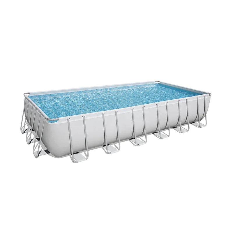 Rectangular Above Ground Pool Set | Includes 2200gal Sand Filter Pump, Ladder, Pool Cover,  Dispenser