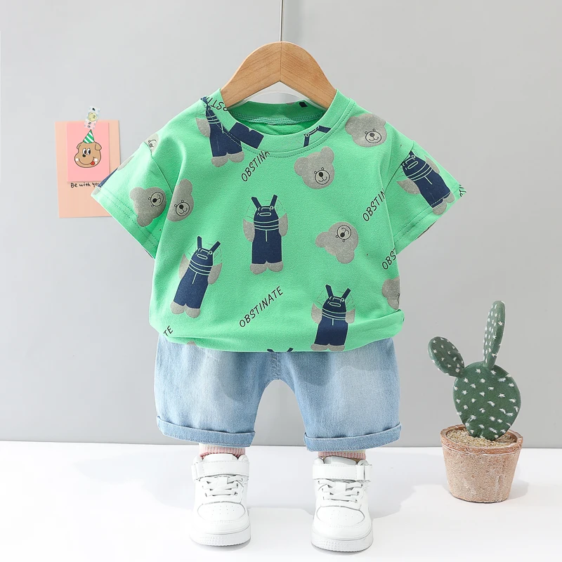 2022 latest design fashion boys clothing summer low prices Cartoon  baby boy clothes 3 years Baju budak borong murah