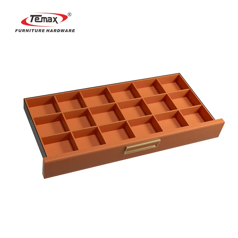 Temax W-A015 Multifunctional leather square box decoration cabinet storage furniture accessories box wardrobe hardware
