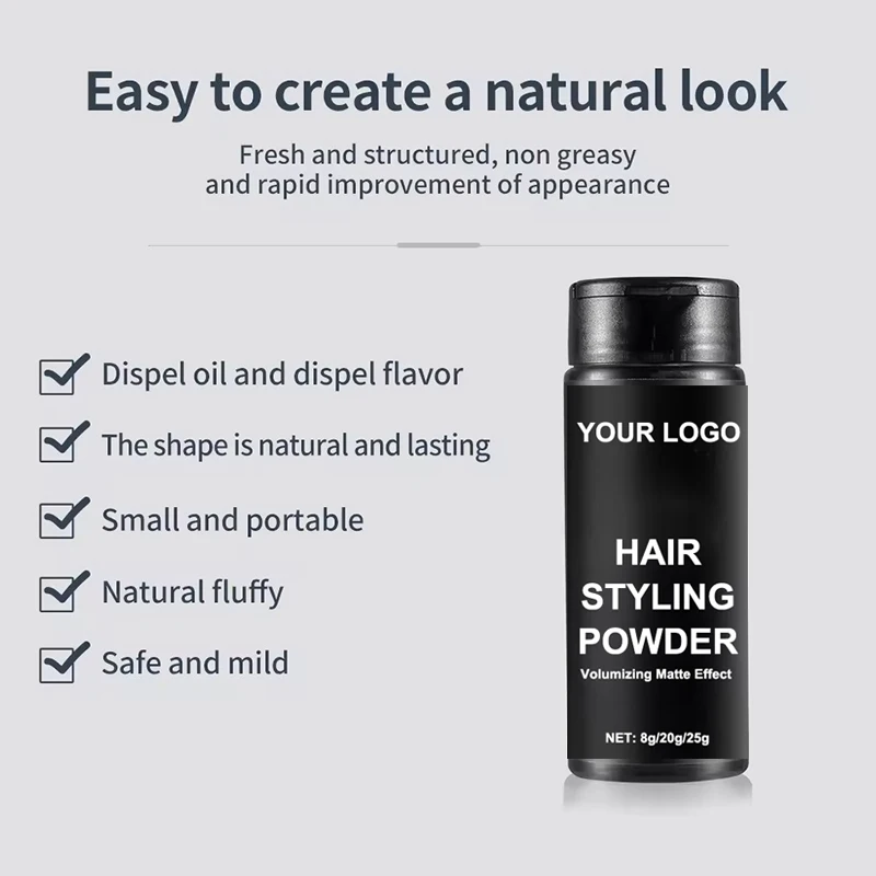 BARBER Hot Sale MATTE no shine strong medium hold hair texture wax styling powder for men