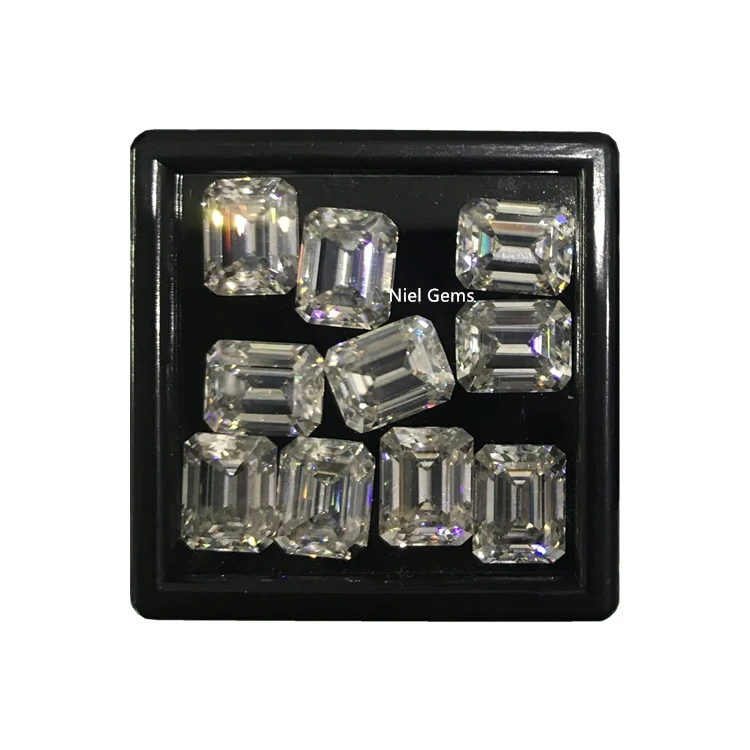 DEF loose white diamond real stones vvs emerald cut moissanite