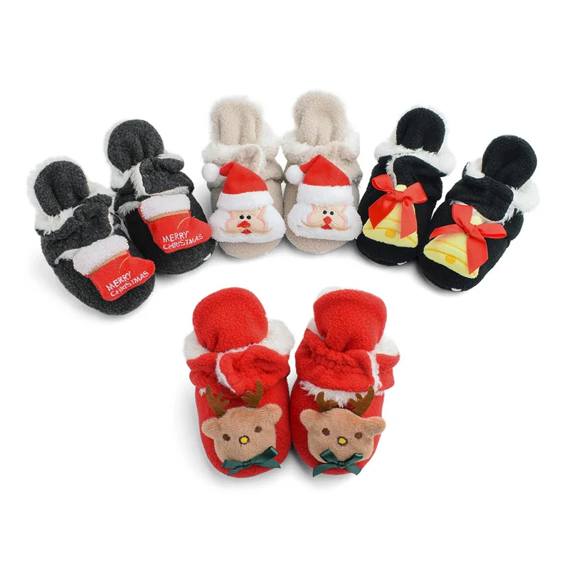 
Winter New Baby Shoes Newborn Infant Girls Warm Booties Soft Trainers Elk Socks Christmas Toddler Baby Shoes 