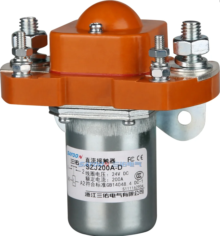 SAYOON high quality customized single phase  dc power DC CONTACTOR SZJ200A-D/ MZJ-200D/ ZJ200D 12v 24v 36v 48v 60v 72v 200A