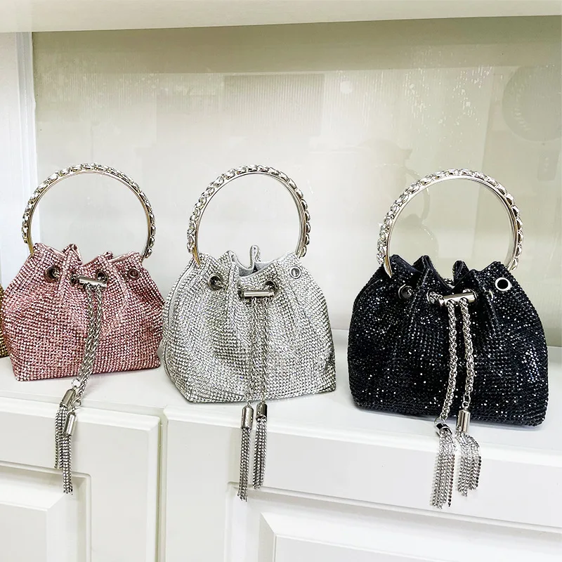 BM5063 2022 Luxury Design Ladies Clutch Crystal Diamond Bucket Bag Fashion Clutches And Evening Bags for Women