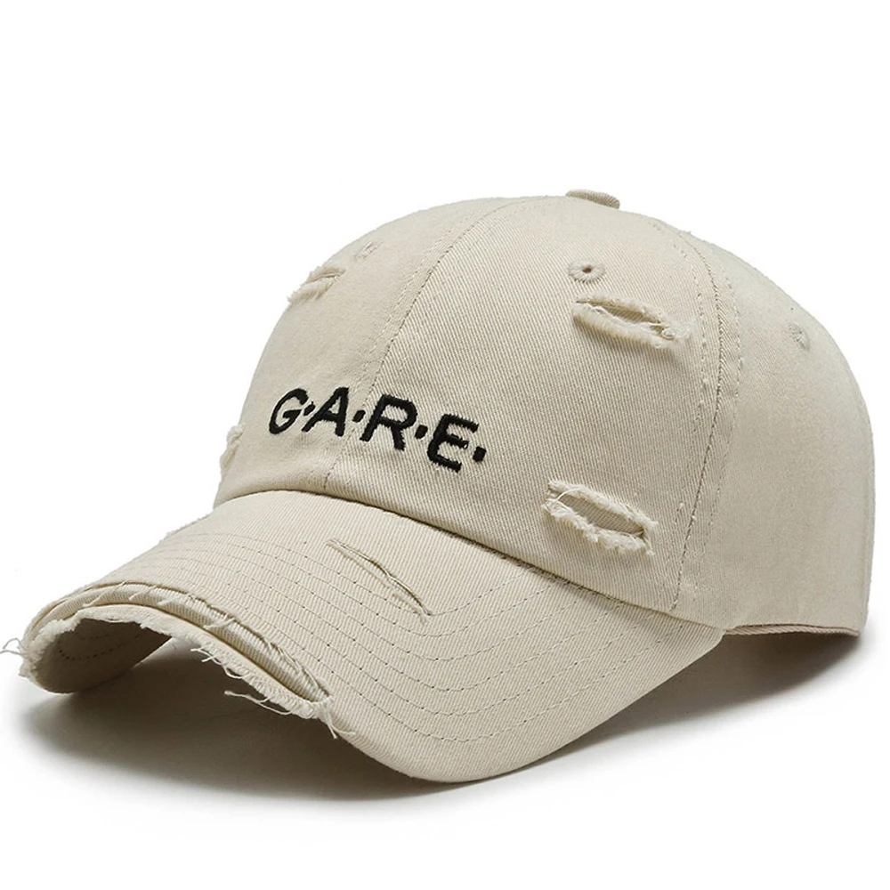 Korean Version High Quality Custom Unisex Adjustable Washed Distressed Baseball Hat  Outdoor Leisure Shade Breathable  gorras